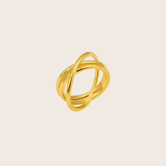 18k crisscross gold ring