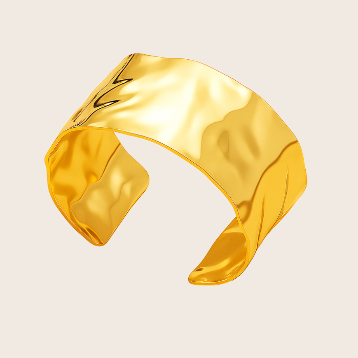 18k gold hammered cuff bracelet