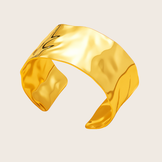 18k gold hammered cuff bracelet