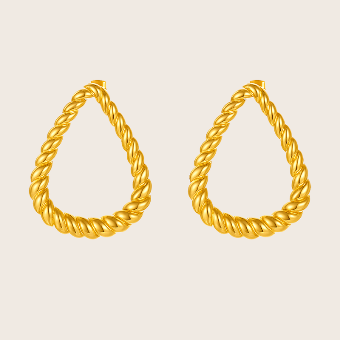 18k twisted gold stud earrings
