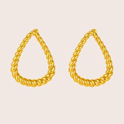 18k twisted gold stud earrings