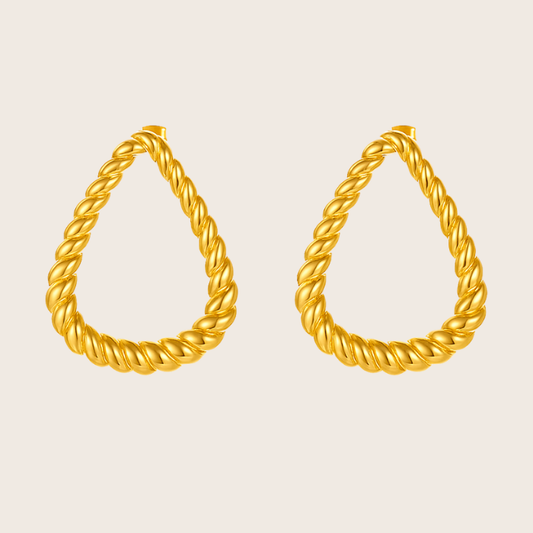 18k twisted gold stud earrings