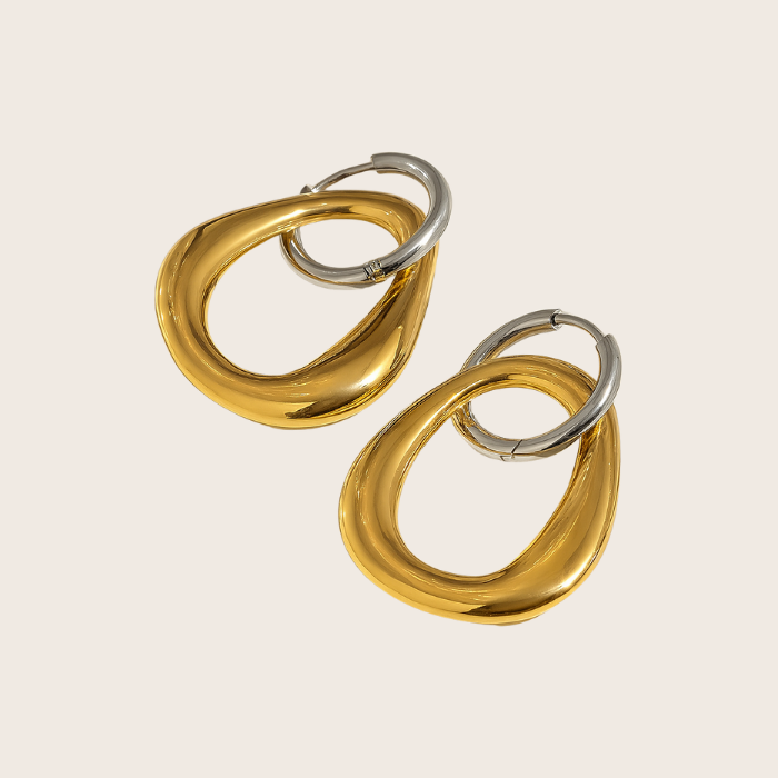 asymmetrical gold earrings