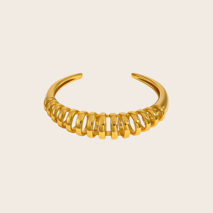 bold cutout gold bracelet