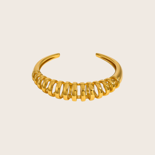 bold cutout gold bracelet
