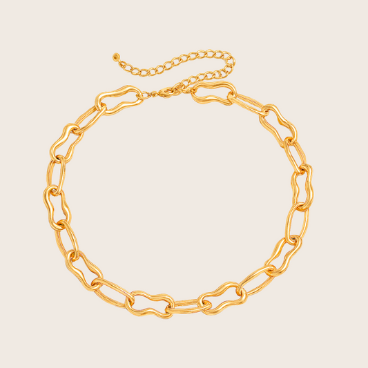 chunky irregular o link chain necklace