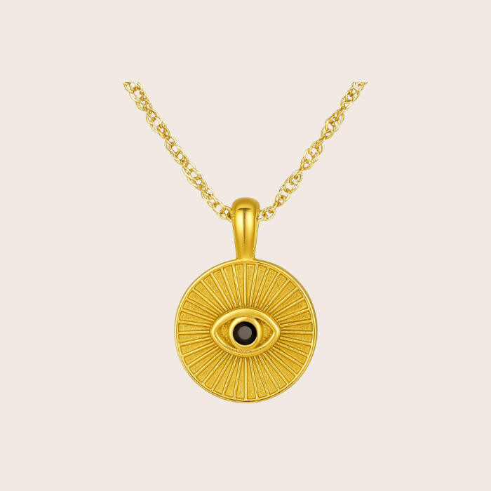 eye ray gold necklace