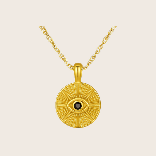 eye ray gold necklace