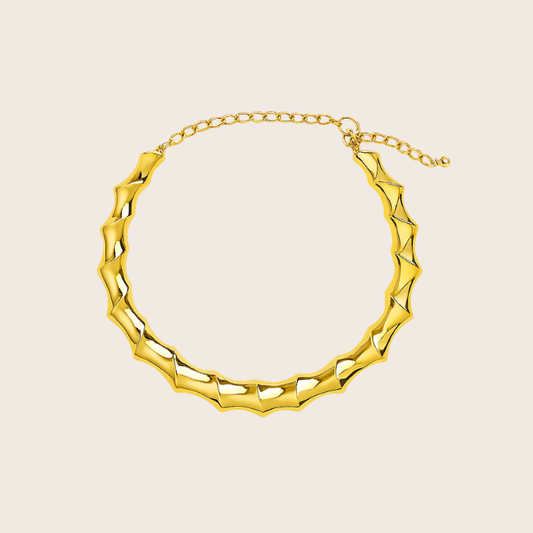 gold twisted metal choker
