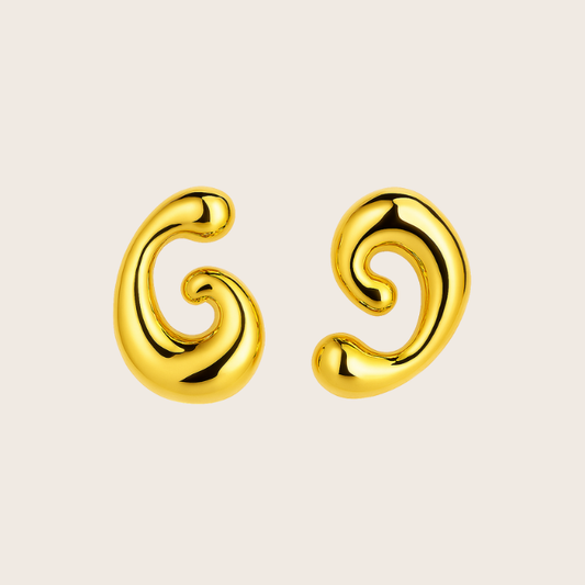irregular geometric gold earrings