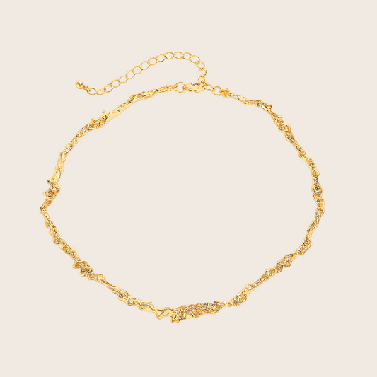 irregular gold bone chain necklace