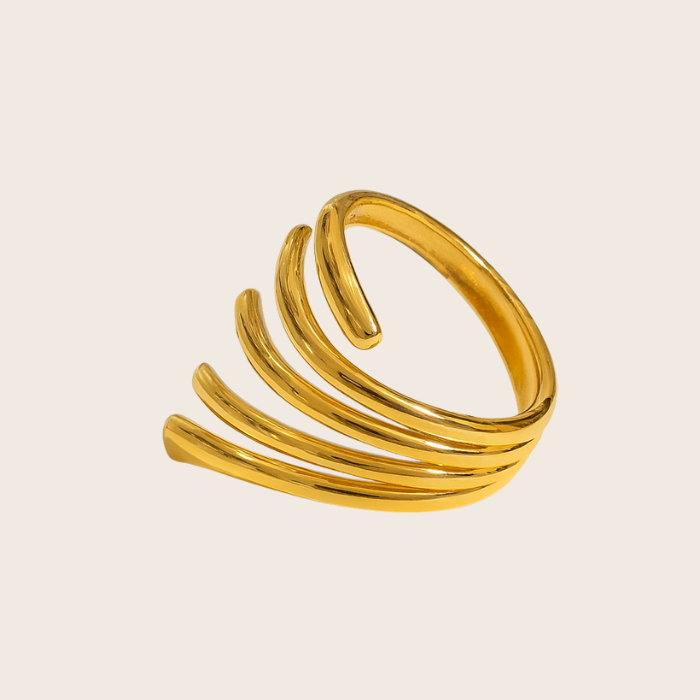 irregular lines gold ring