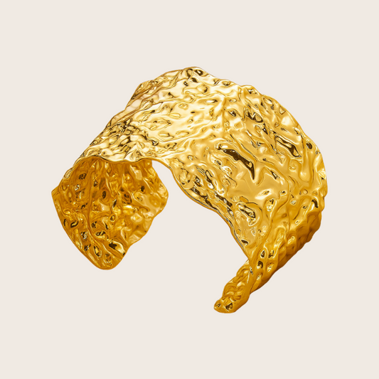 sculpted gold textured cuff